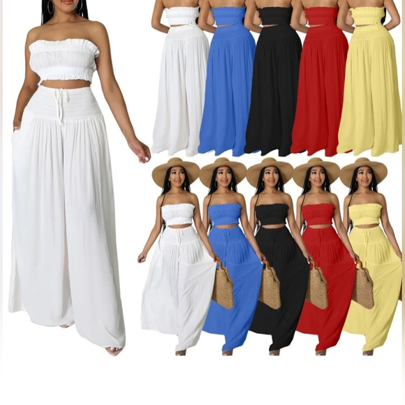 2 pieces pant set outfit new size M,L, XL, XXL,3XL Available Chiffon Fabric. - Picture 3 of 4